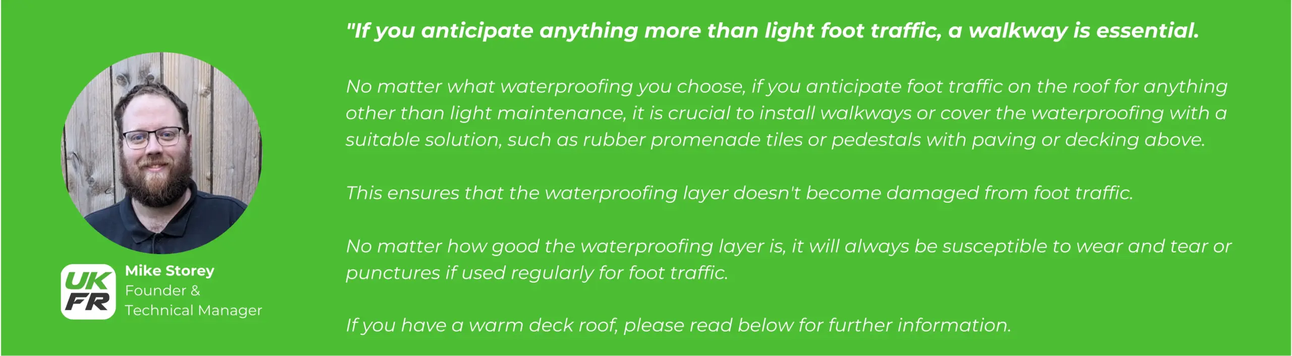 EPDM vs Liquid Roofing - flat roof foot traffic - Expert Comment